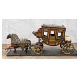 Western Mail Stagecoach Model Wood Carving