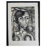 Shigeru Oda Onna Woodblock Print