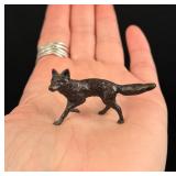 Butler and Peach Running Fox Miniature Bronze