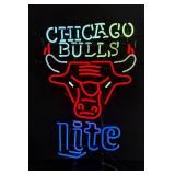 Chicago Bulls Miller Lite Neon Beer Sign