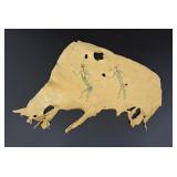 Crow Indian Ledger Art Style Painted Hide