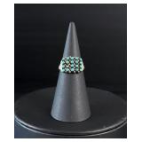 Zuni Sterling Silver Turquoise Snake Eye Ring