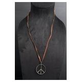 Hippie Summer of Love Sterling Peace Necklace