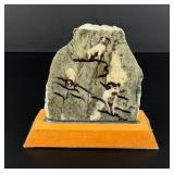 Alaskan Inuit Eskimo JAG Stone Works Painted Rock