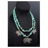 Turza Wells & Andrew Shows Sterling Bear Necklace
