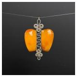 Sterling Silver Baltic Amber Pendant