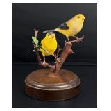 Stephen Adams American Goldfinch Wood Carving
