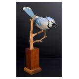 Stephen Adams Blue Jay Wood Carving