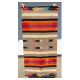 Pictorial Navajo Indian Double Saddle Blanket