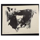 Kojin Toneyama 4 Cattle Lithograph