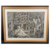 Indonesian Erotic Woodblock Print
