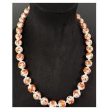 Chinese Porcelain Dragon Bead Necklace