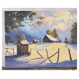 Robert Walton Winter Farm Painting