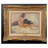 Harvey Dunn Seated Nude Painting