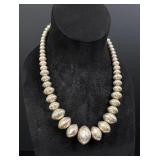 Exceptional Navajo Sterling Pearls Necklace