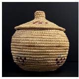 Alaskan Inuit Eskimo Yupik Lidded Basket