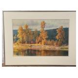 Stan Miller Autumn Lakeside Painting