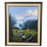 Robert Walton Mountain Cabin Painting