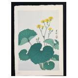 Ohara Koson Flowering Ligularia Woodblock Print