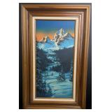 Robert Walton Winter Cabin Painting