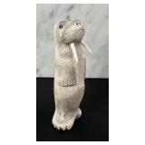 Tommy Kuniliusie Standing Walrus Inuit Carving