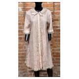 Vintage Pink Lace Duster Robe Night Gown