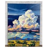 William Hawkins Desert Thunder Storm Oil Painting