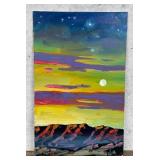 William Hawkins Starry Desert Sky Oil Painting