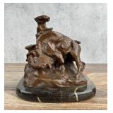 Charles M Russell Buffalo Rubbing Rock Bronze