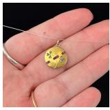 20k Gold Diamond and Ruby Pendant