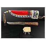 Crow Native American Indian Beaded Knife Sheath