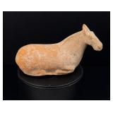Chinese Tang Dynasty Terracotta Recumbent Horse
