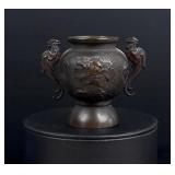 Japanese Bronze Ikebana Vase