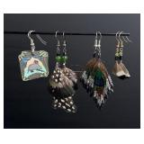 Collection of Sterling Silver Feather Earrings