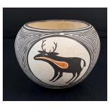 Joyce Leno Acoma Pueblo Heartline Deer Pot