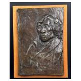 Ace Powell Blackfoot Indian Wall Plaque Bronze