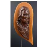 Ace Powell Blackfoot Indian Bronze Plaque