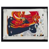 Masaaki Tanaka Two Lions Dancing Serigraph