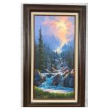 Robert Walton Mountain Waterfall Painting