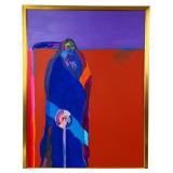 John Nieto Indian Shrouded in Blanket Painting
