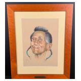 Dan Muller Old Indian Pastel Drawing