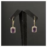 10k Gold Amethyst Earrings