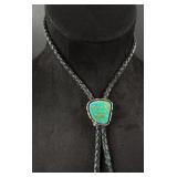 Navajo Sterling Silver Turquoise Bolo Tie