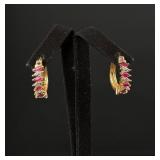 Sterling Silver Ruby Earrings
