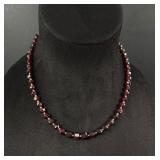 14k Gold Faceted Garnet Necklace