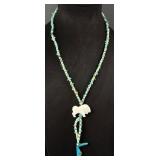 Zuni Heishi Buffalo Fetish Necklace