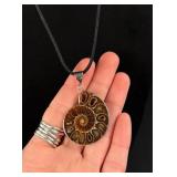 Sterling Silver Ammonite Necklace
