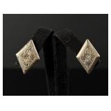 Navajo Sterling Silver Floral Concho Earrings