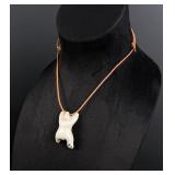 Inuit Eskimo Carved Ivory Polar Bear Necklace