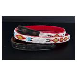 Native American Indian Beaded Leather Belt